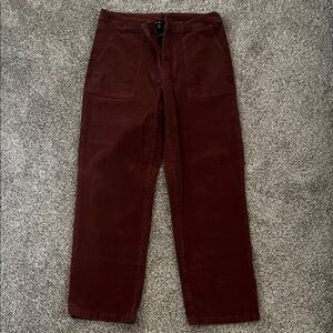 Tribal Women's Corduroy Cropped Pants - Burgundy